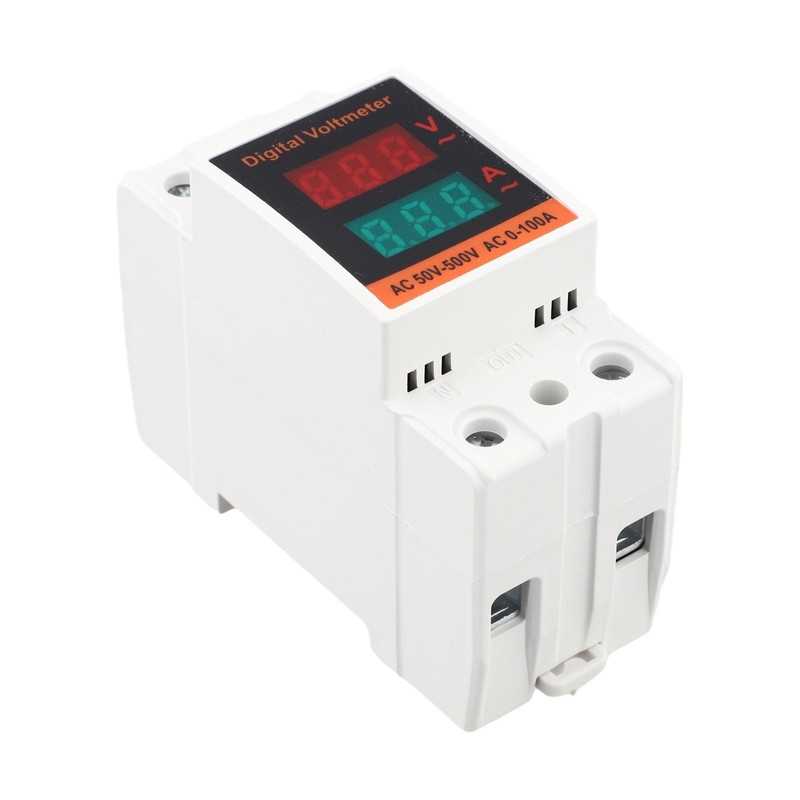 Dual Display AC Voltage and Current Meter with PC Material Construction