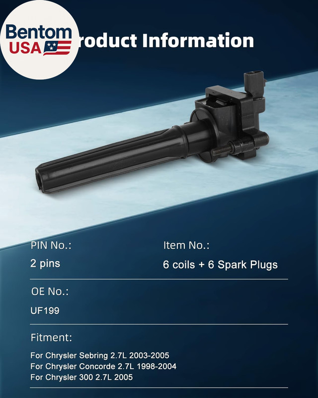 6 Ignition Coils with 6 Iridium Spark Plugs,Uf199,Coils Packs,For Chrysler Sebri gallery