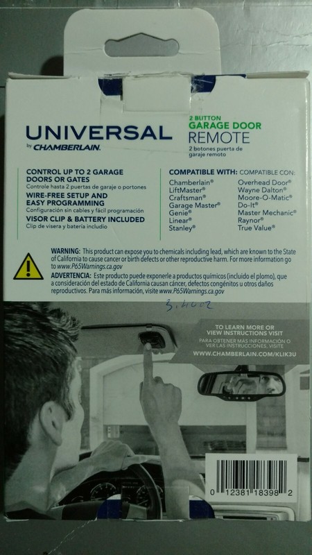 Universal Chamberlain 2 Button Garage Door Remote gallery