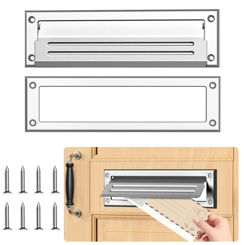 Stainless Steel 10 Inch Front Door Mail Slot Cover Easy Install Mailbox