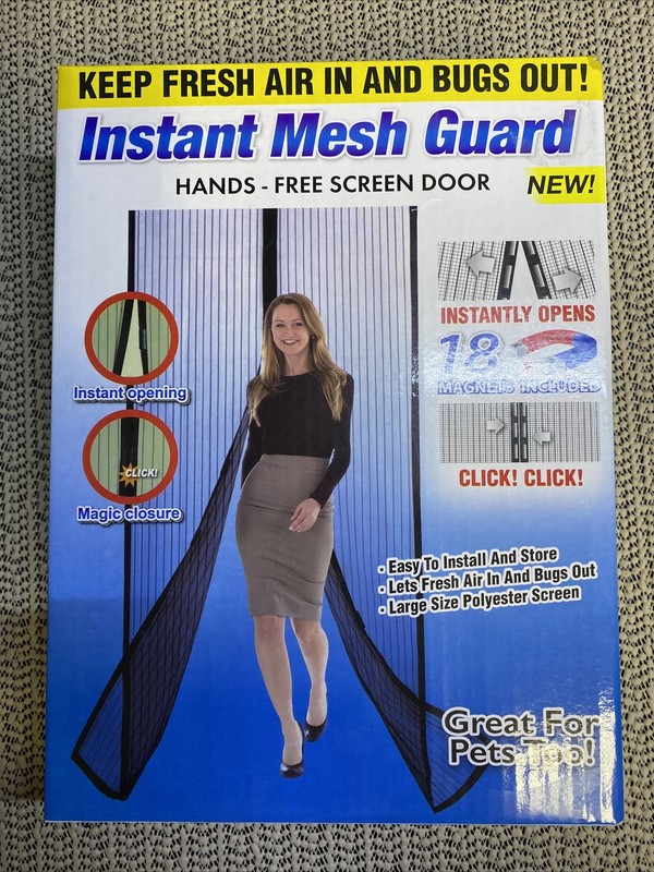 Magnetic Instant Mesh Guard Hands Free Screen Door No Tools Required