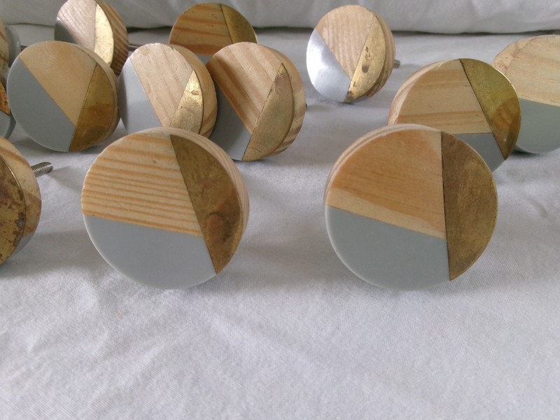 Lot 18 Pulls Gold Replacement Hardware Modern Knobs Drawer Art Deco Geometrical gallery