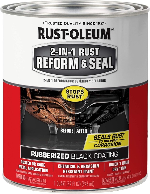 344763 Automotive 2-In-1 Rust Reform & Seal, Quart, Black, 32 Fl Oz (