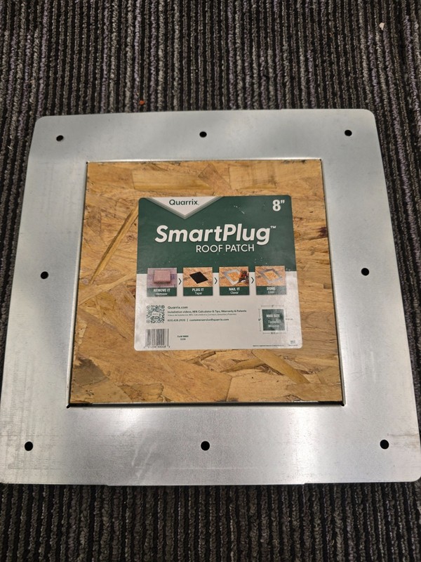 (QTY 2) Quarrix 99008 Smart Plug 8 Inches Roof Patch Steel