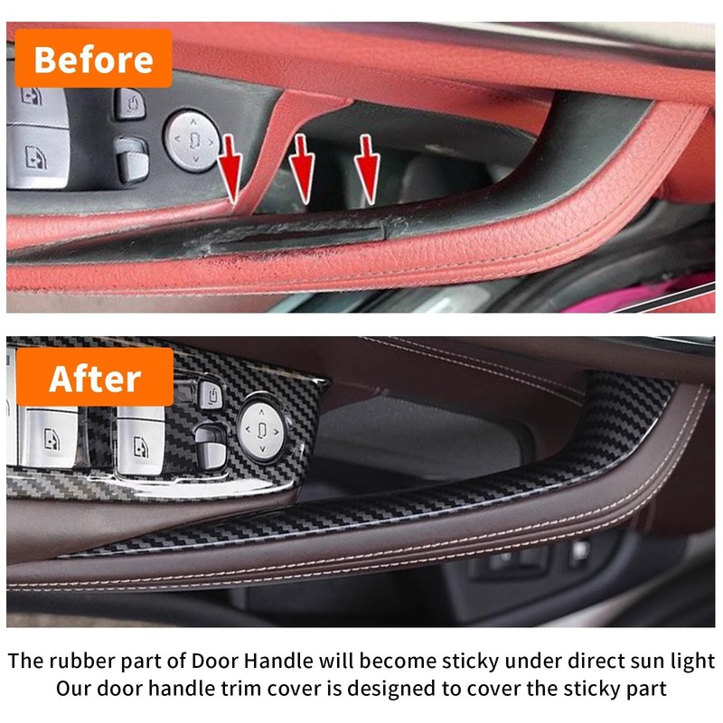 Interior Door Handles Protective Covers for BMW 5 Series G30 G31 2017-2022 Ca... gallery