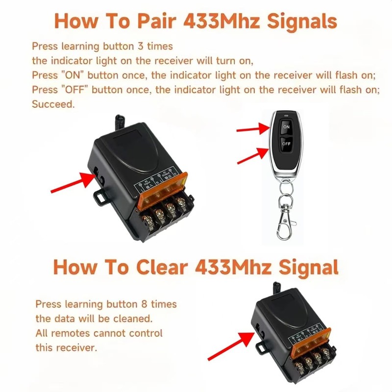 Wireless Remote Control Switch AC 110V/120V/220V/240V 30A Relay RF Remote gallery
