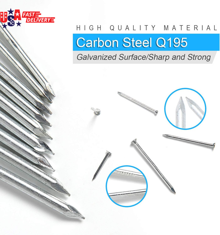 376Pcs Premium Hardware Nails Assortment Kit, Maximum Length 2 Inches Galvanized gallery