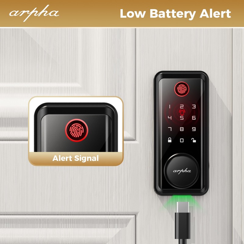 ARPHA Security Keyless Smart Door Lock 100Code Fingerprint Keyless Bluetooth APP gallery