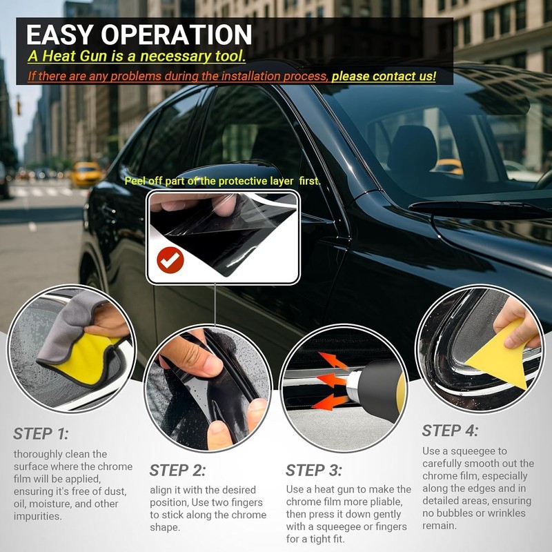 Side Window Trim Chrome Delete Vinyl Wrap Overlay fit for 2019 2020 2021 2022 20 gallery