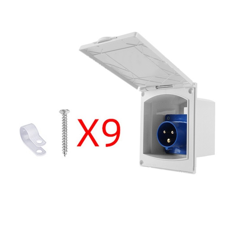 Waterproof External Socket for RV Campers Trailers 16A IP44 Plastic Material gallery