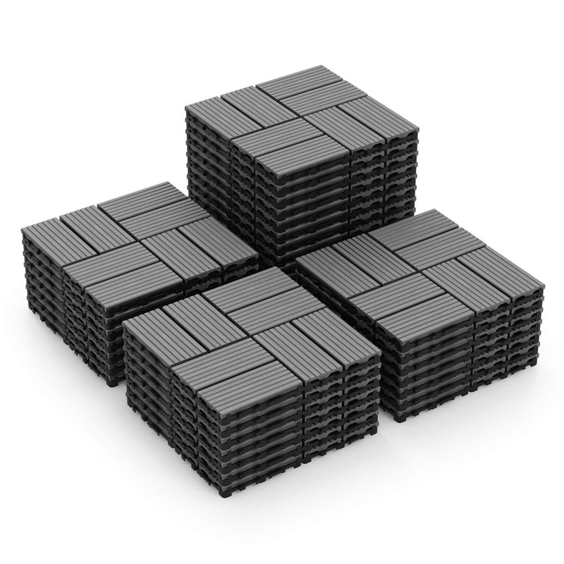 36PCS Interlocking Deck Tiles 12″ x 12″ Waterproof All Weather Flooring Covering