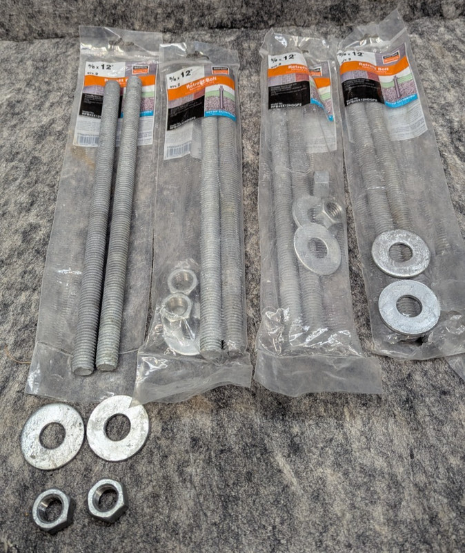 4 x (2-Pk) Simpson Strong-Tie Retrofit Bolt Galvanized 5/8″ x 12″ RFB#5X12HDGP2
