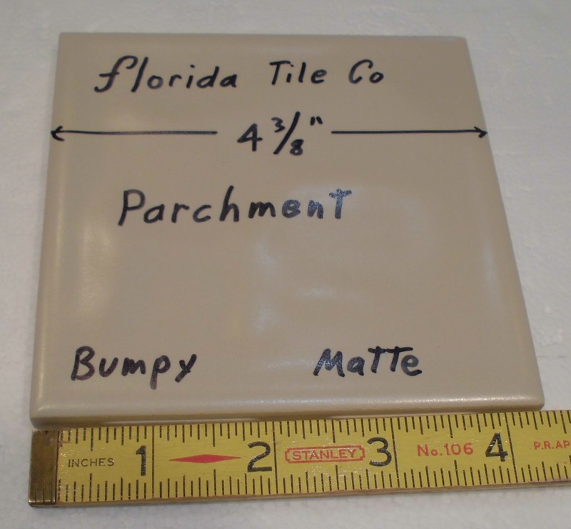 1 pc. Parchment-Tan: Bumpy Matte Ceramic Tile 4-3/8" Florida, Big Thumb, Prints gallery