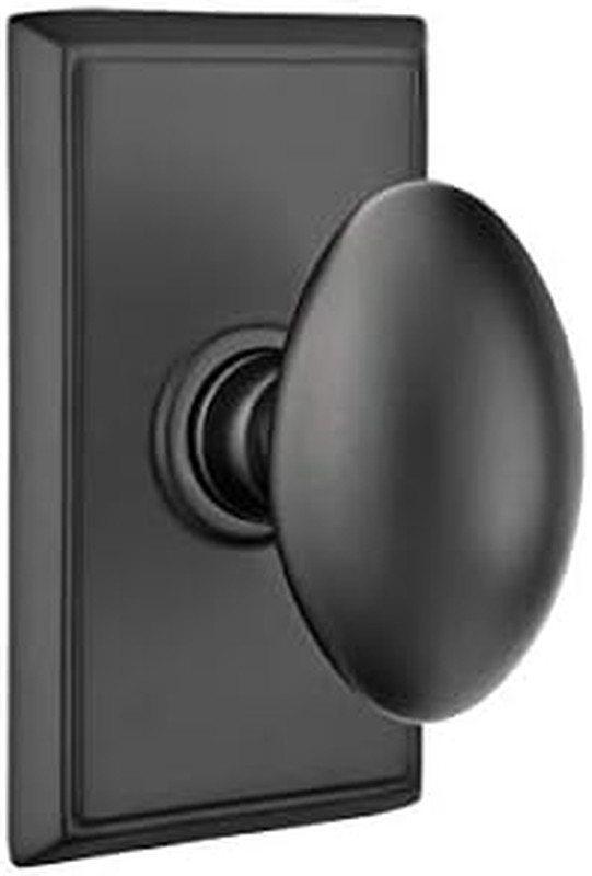 Passage Set, Rectangular Rosette, Egg Knob, Flat Black