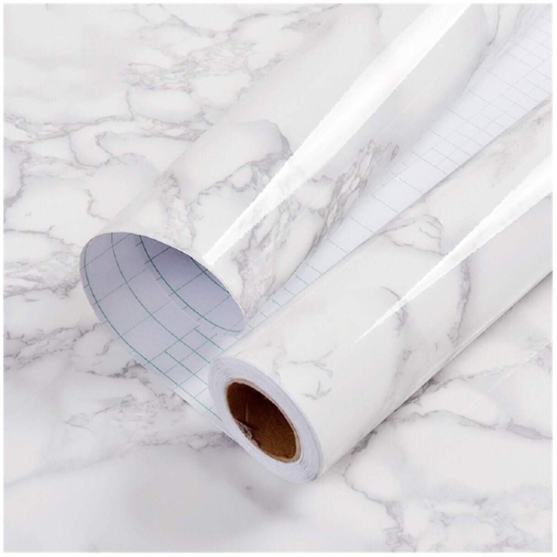 practicalWs Marble Paper Granite Gray/White Roll Kitchen Countertop Cabinet