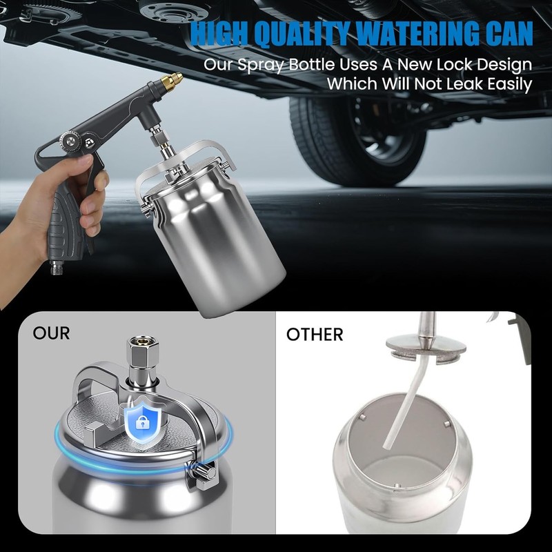 Air Rust Proofing Undercoating Gun, Gauge, Cup, 20" Wands, Spray Truck Bed Liner gallery