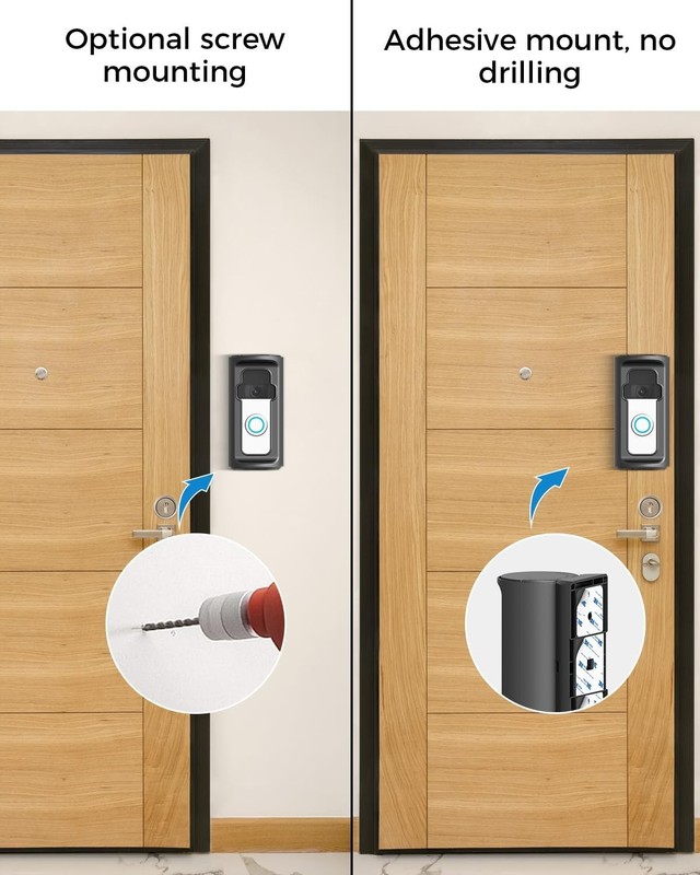 Sleek Weatherproof 360° Adjustable Doorbell Mount - Compatible with Ring Models gallery