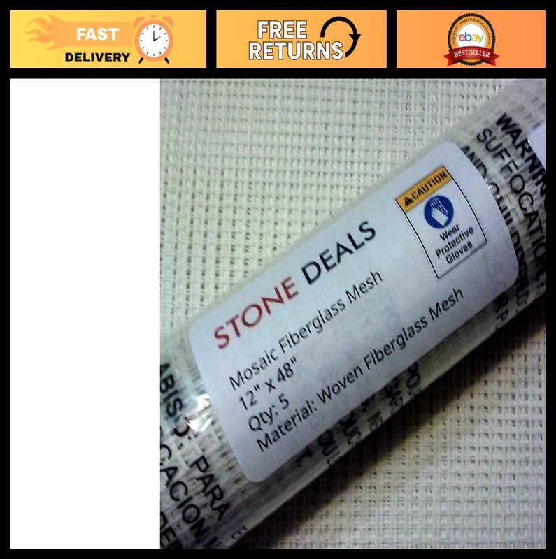 Mosaic Mesh Tile Sheets 12″x48″ – 5 Sheets, 20 Sq Ft, Non-Sticky Backing