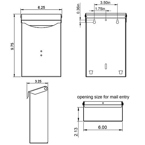 Gibraltar Mailboxes Classic Small Capacity Galvanized Steel Small, Black gallery