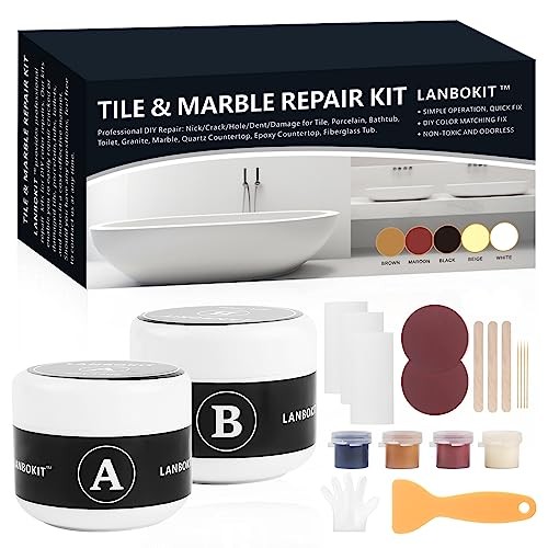 Tile, Granite and Marble Repair Kit(Color Match), 3.7 OZ Tub and Fiberglass Show