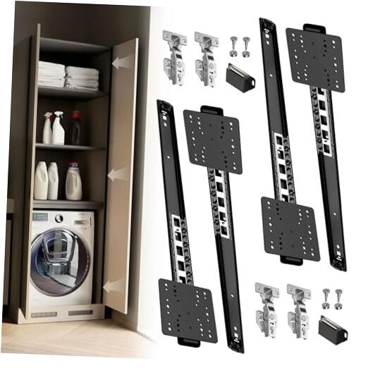 Pocket Door Slides with Hinges,Complete Pocket Cabinet Door Hardware 20inch 2.0