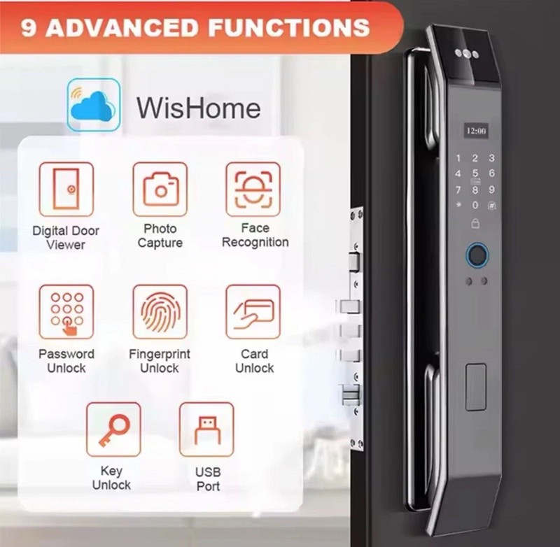 3D Face Recognition Smart Door Lock - Fully Automatic Biometric Fingerprint Lock gallery