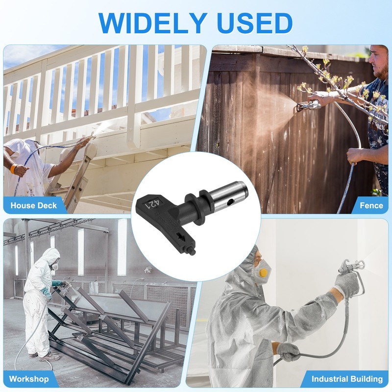 1-Set Paint Sprayer Tips Tungsten Steel with 1 Pad [Black, 421] gallery