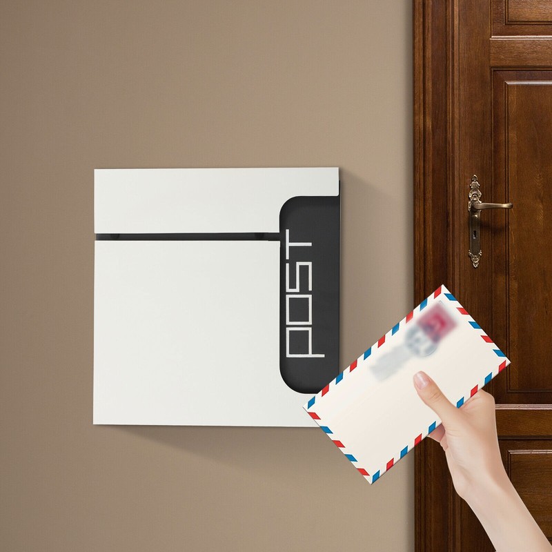 Rectangular Post Box Large Letter Mail Box Steel Lockable Wall Mount Mailbox New gallery