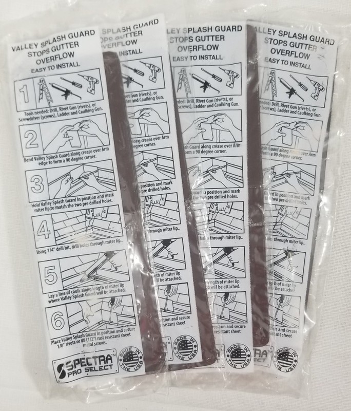 Valley Splash Guard Gutter Overflow Brown Spectra Pro Select 4 Packs Of 3