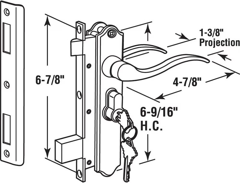 K 5438 Security Door Nonlocking Mortise Handle Set Steel And Diecast Constructio gallery