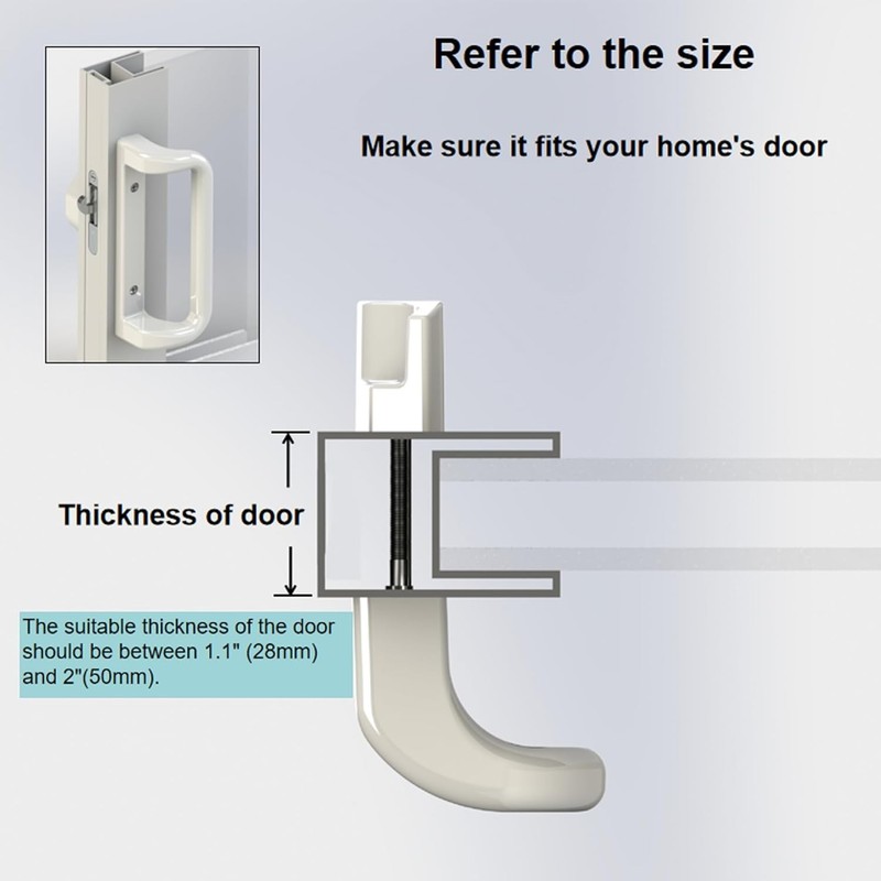 Replacement Patio Door HandleSet w/Mortise Lock White 3-15/16" Hole Spacing for gallery