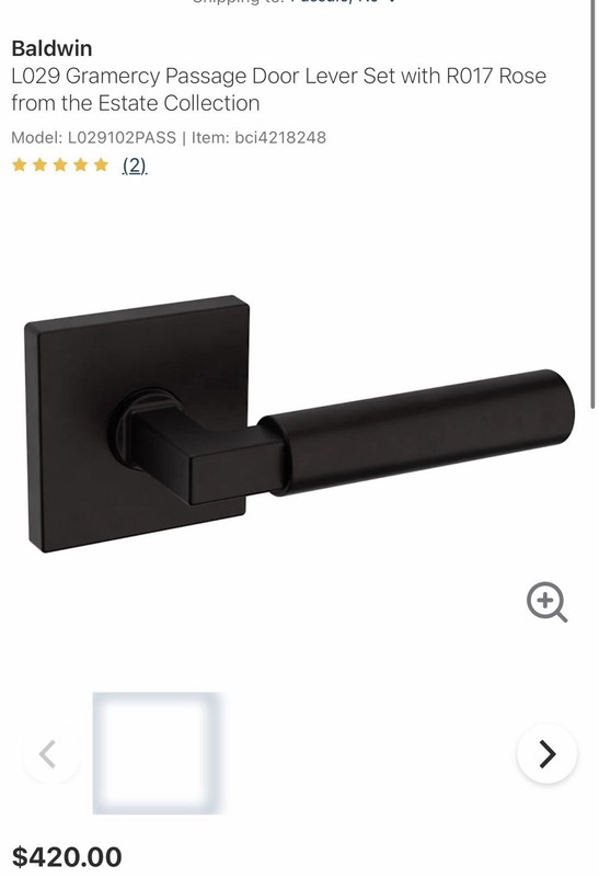 Baldwin L029.PASS L029 Gramercy Passage Door Lever Set – Black