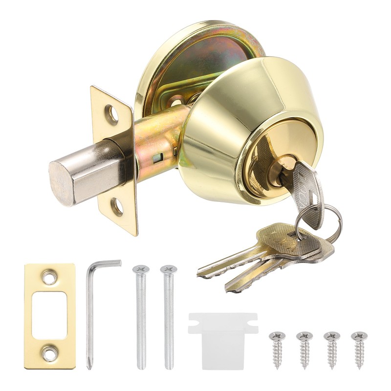 1 Set Keyed Alike Door Lock 2″ Door Handle with Phillips Screwdriver Gold