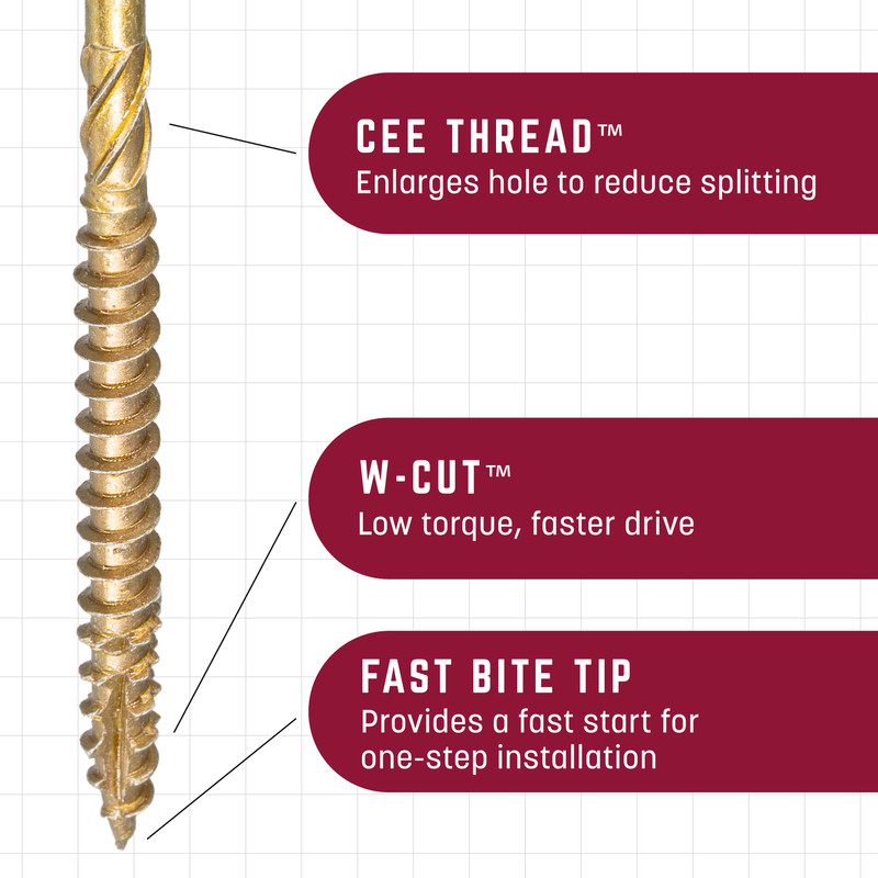 GRK Fasteners R4™ #9 x 2-3/4 Inch, Multi-Purpose Framing Screws, 100 PCS, Rust gallery