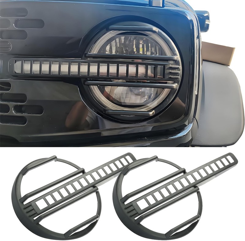 Front Headlight Guards Cover Trim Protector for Ford Bronco 2021-2025 Exterior H