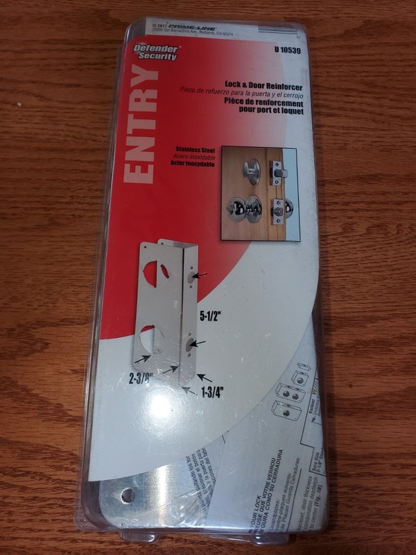 DEFENDER SECURITY Lock & Door Entry Reinforcer U-10539 Stainless Steel NEW
