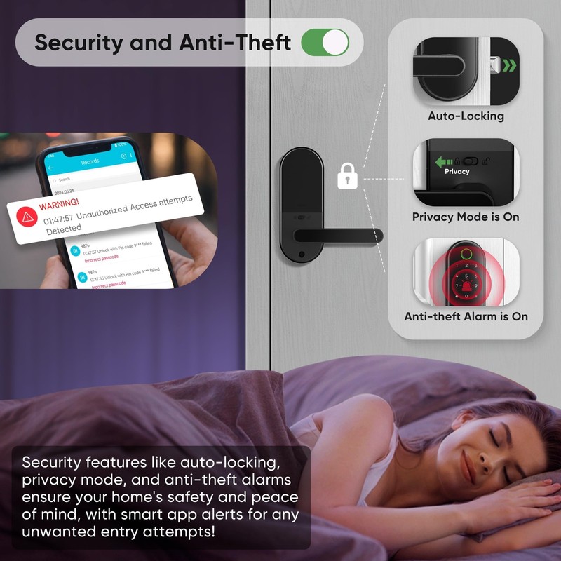 Keyless-Entry Fingerprint Digital Smart Lock: Electronic Door Lock with Code ... gallery