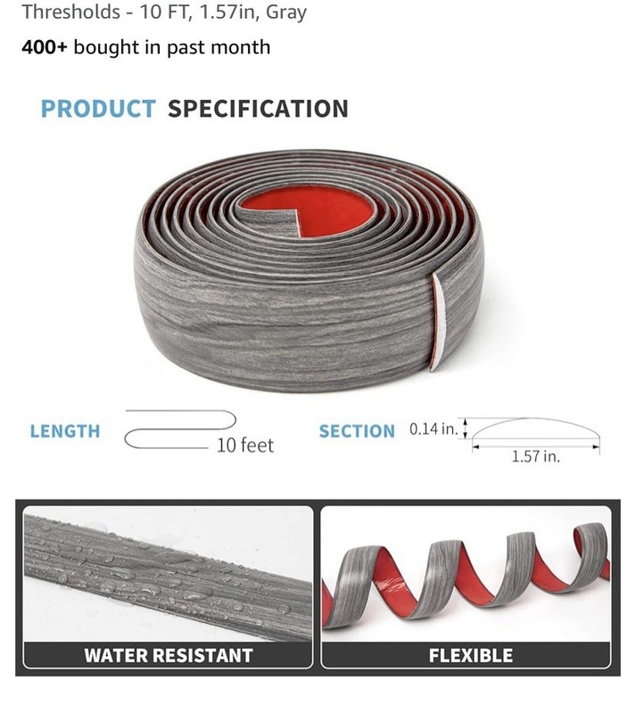 Self Adhesive Vinyl Floor Transition Strip Laminate Floor Strip Floor Gray New gallery