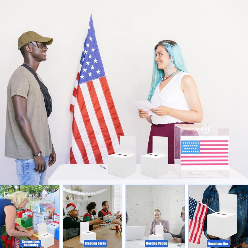 12 Pack Raffle Ticket Box Cardboard Suggestion Box with Slot Donation Ballot ... gallery