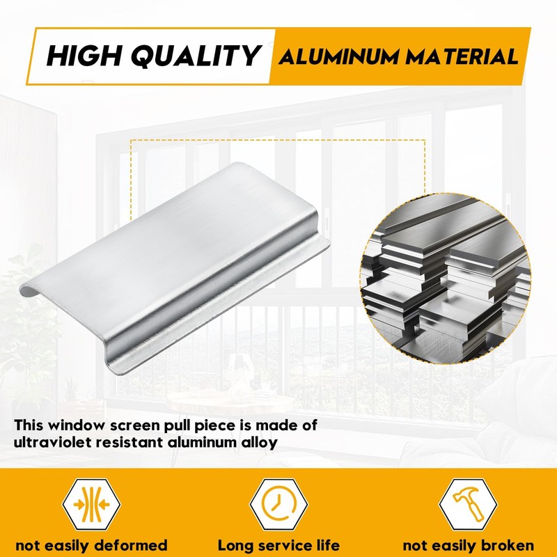 ​​Universal Aluminum Window Screen Pull Tabs 20-Pack Durable UV-Resistant Br... gallery