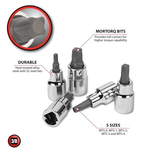 W13500 Mortorq Bit Socket Set, 5Pc - Professional 5pc Mortorq Bit Socket Set gallery
