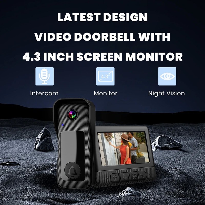 Smart Visual Intercom Video Doorbell PIR Motion + Wireless Chime+WIFI Cloud Save gallery