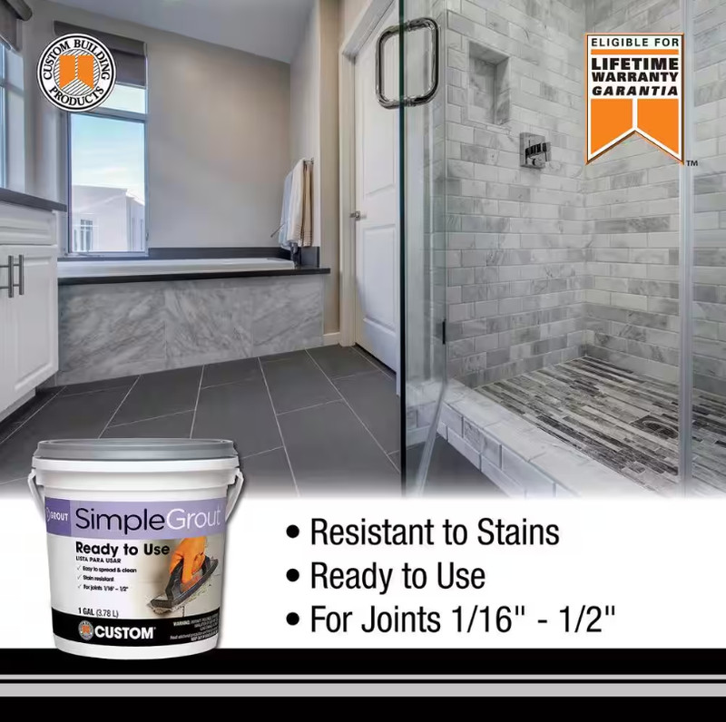 Custom Building Products SimpleGrout #380 Haystack Ready To Use - 1 qt. gallery