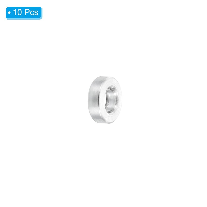 PATIKIL M2 Aluminum Spacers, 10 Pcs Metal 2.6mm ID x 5mm OD x 2mm L, Silver gallery