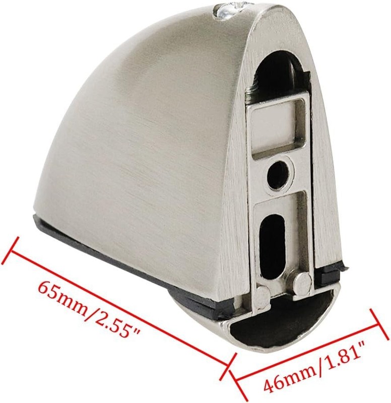 Glass Shelf Bracket - Adjustable Brushed Surface Clamp for Silver gallery