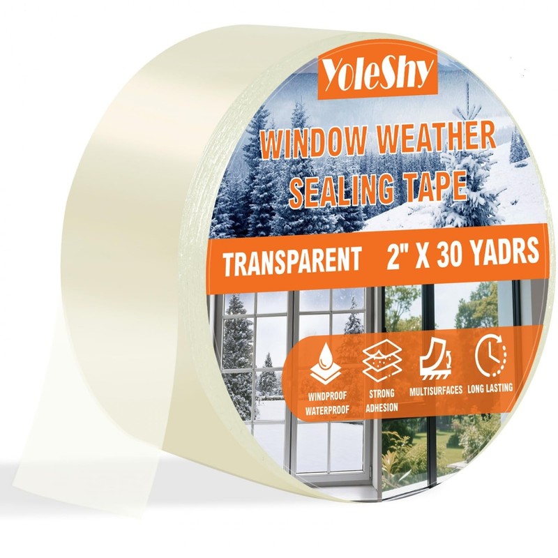 Transparent Window Weather Sealing Tape 2 Inch x 30 Yards No Residue Heavy Du…