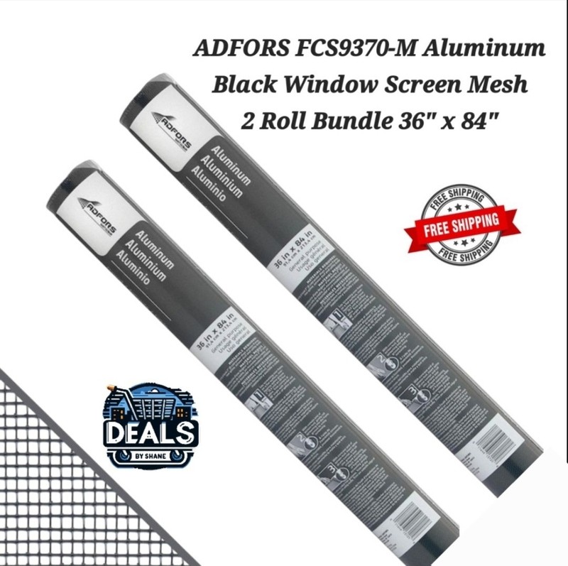 ADFORS FCS9370-M Aluminum Window Screen Mesh 2 Roll Bundle 36″ x 84″ Black