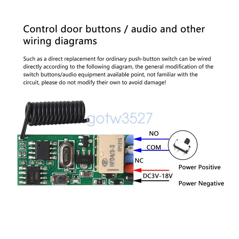 DC3V-18V Mini Wireless Remote Control Switch LED Lights Controller DIY 433MHz gallery