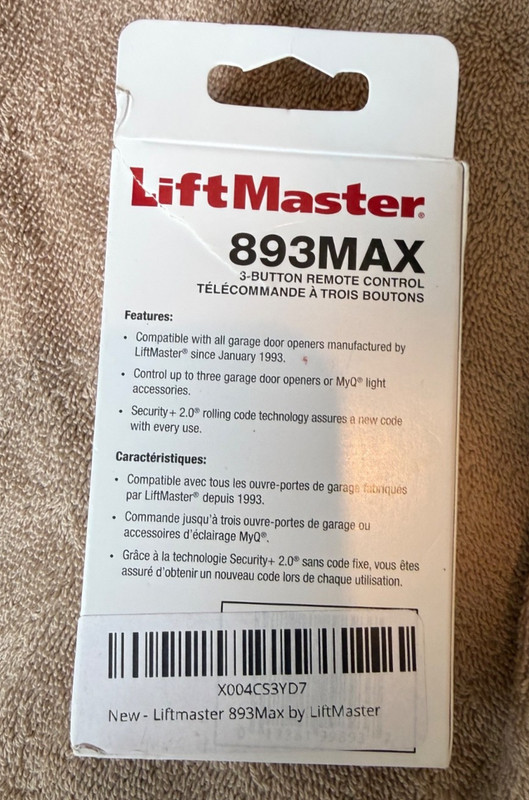 LiftMaster 893Max Remote Control - Black gallery