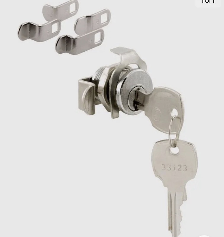 PRIME-LINE Mailbox Lock Replacement 5 Cam, Threaded, Satin Nickel S 4573